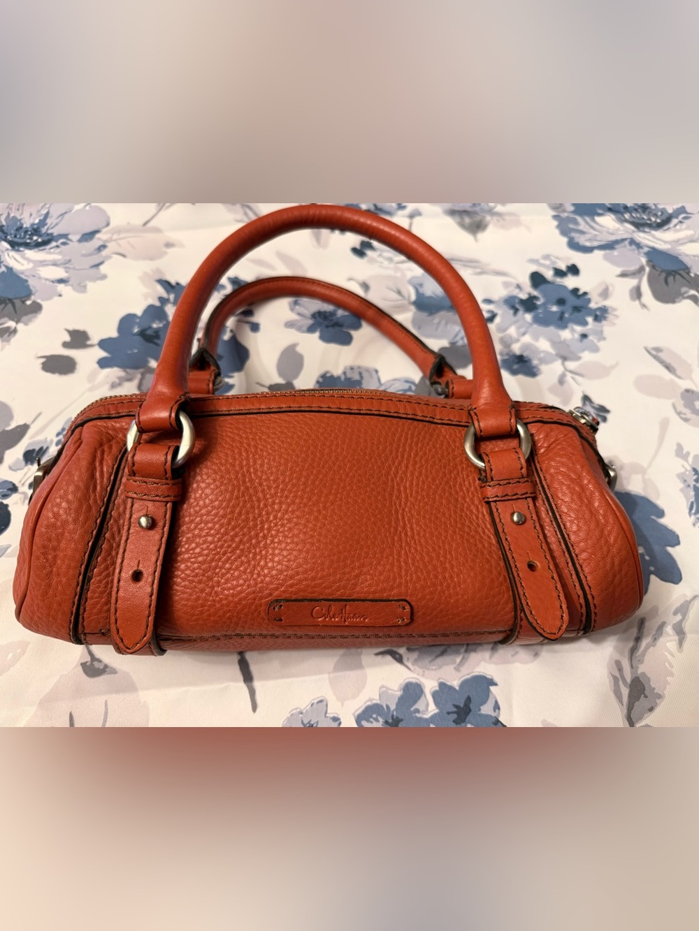 Cole Haan Vintage Leather Satchel Burnt Orange EUC
